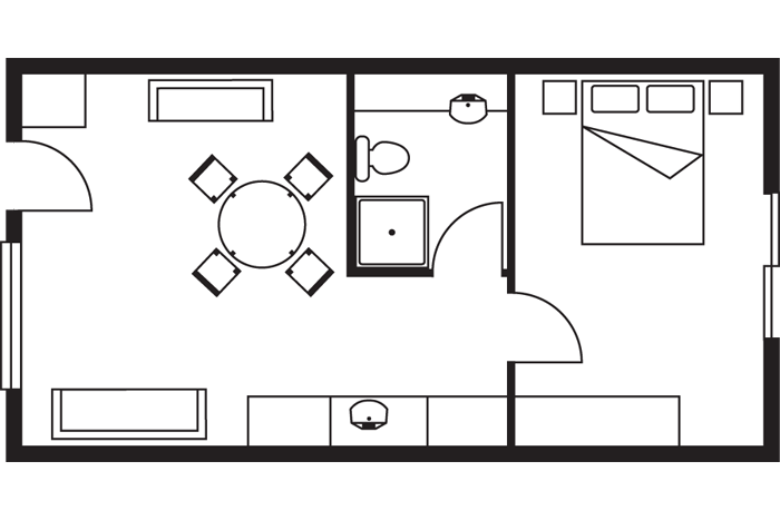resort 1 bedroom apartment room layout